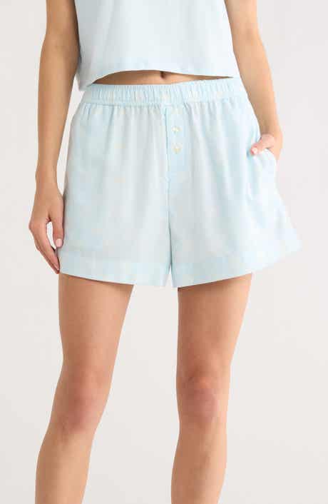 Print Cozy Flannel Boxer Pajama Shorts