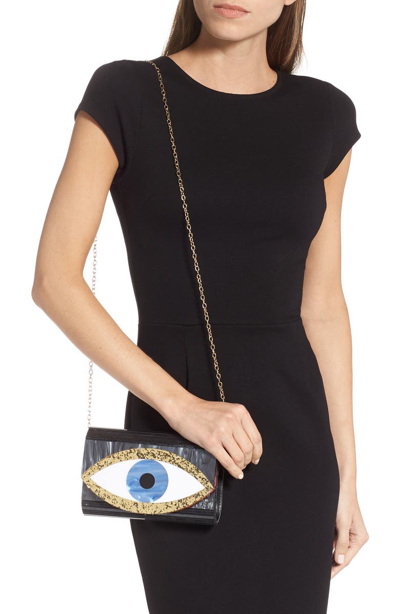 Kurt Geiger London Eye Acrylic Party Clutch, Alternate, color,