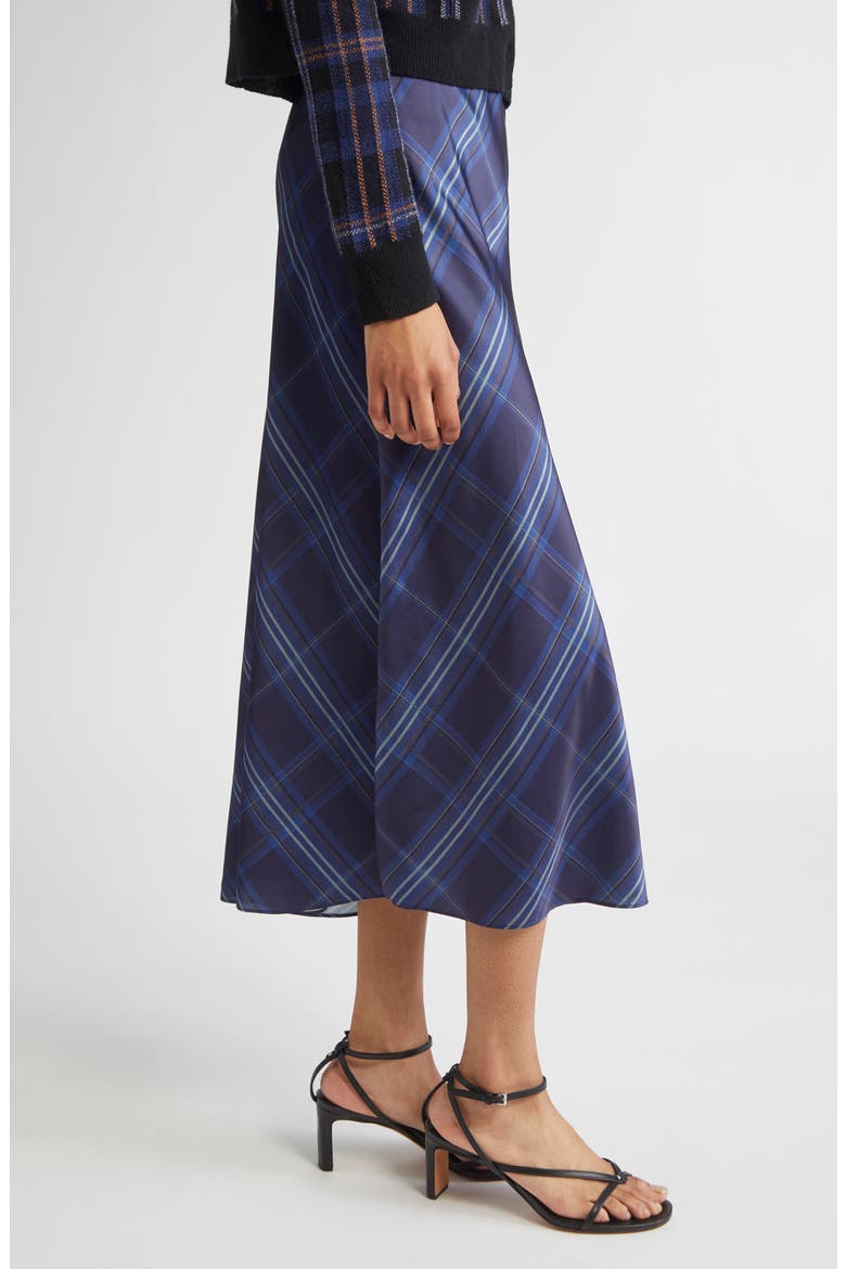 Plaid Satin Slipskirt, Alternate, color, CASPIAN