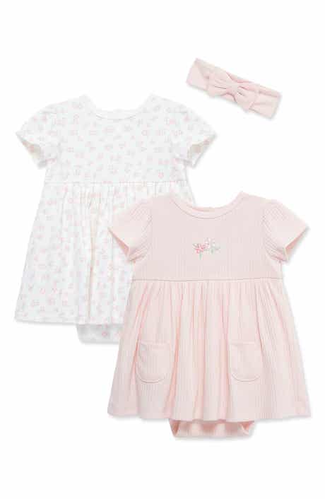 Little Me Pretty 2-Pack Skirted Bodysuits & Headband Set