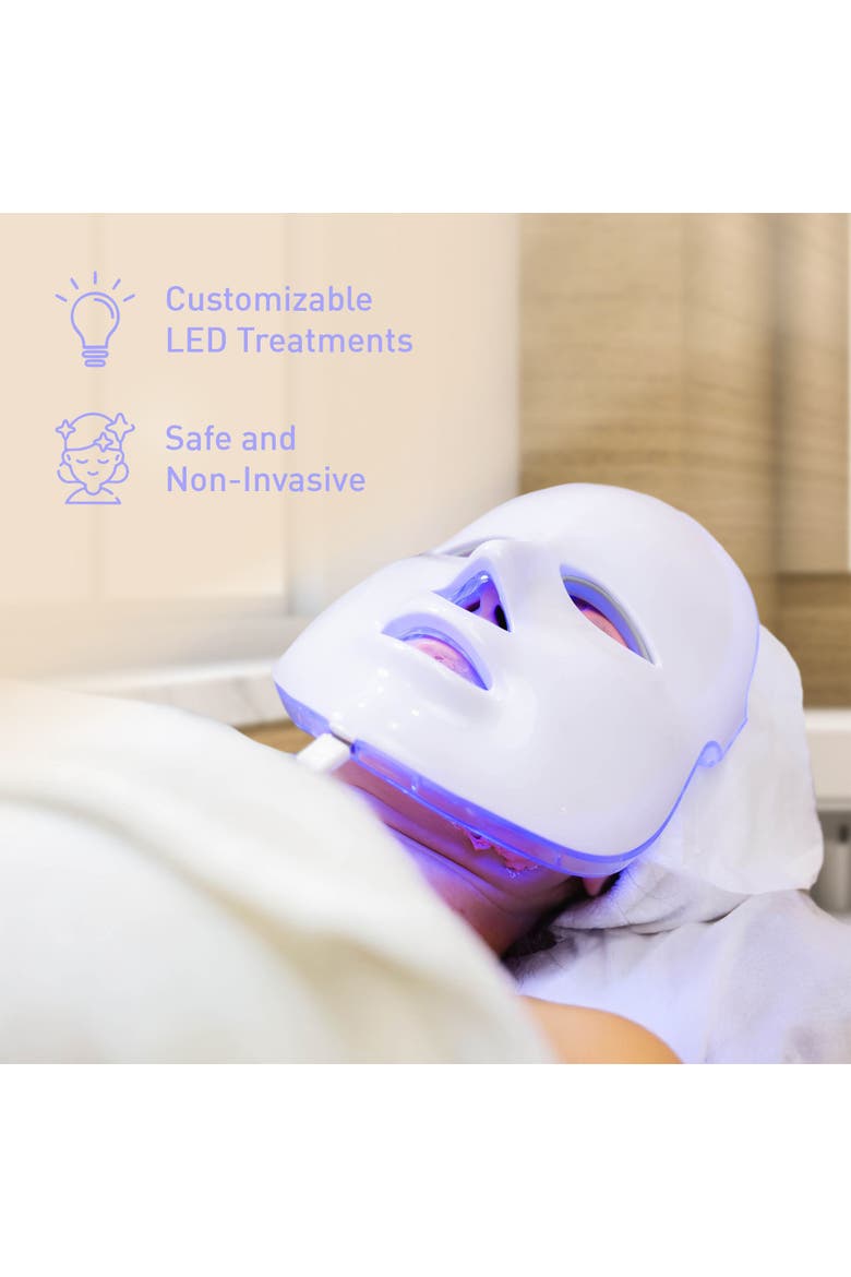 7-in-1 LED Face Mask & Facial Steamer, Alternate, color, White