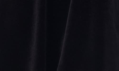 Cece Collar Mixed Media Velvet Dress In Black