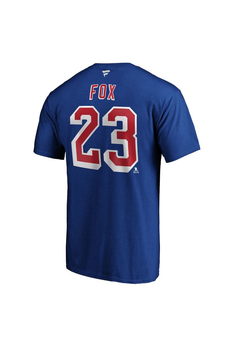Men's Fanatics Branded Adam Fox Blue New York Rangers Authentic Stack Name & Number T-Shirt, Alternate, color, Blue