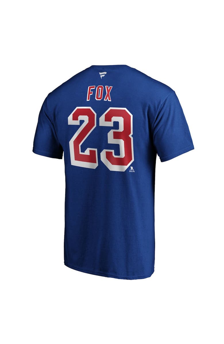 FANATICS Men's Fanatics Branded Adam Fox Blue New York Rangers Authentic Stack Name & Number T-Shirt, Alternate, color, Blue
