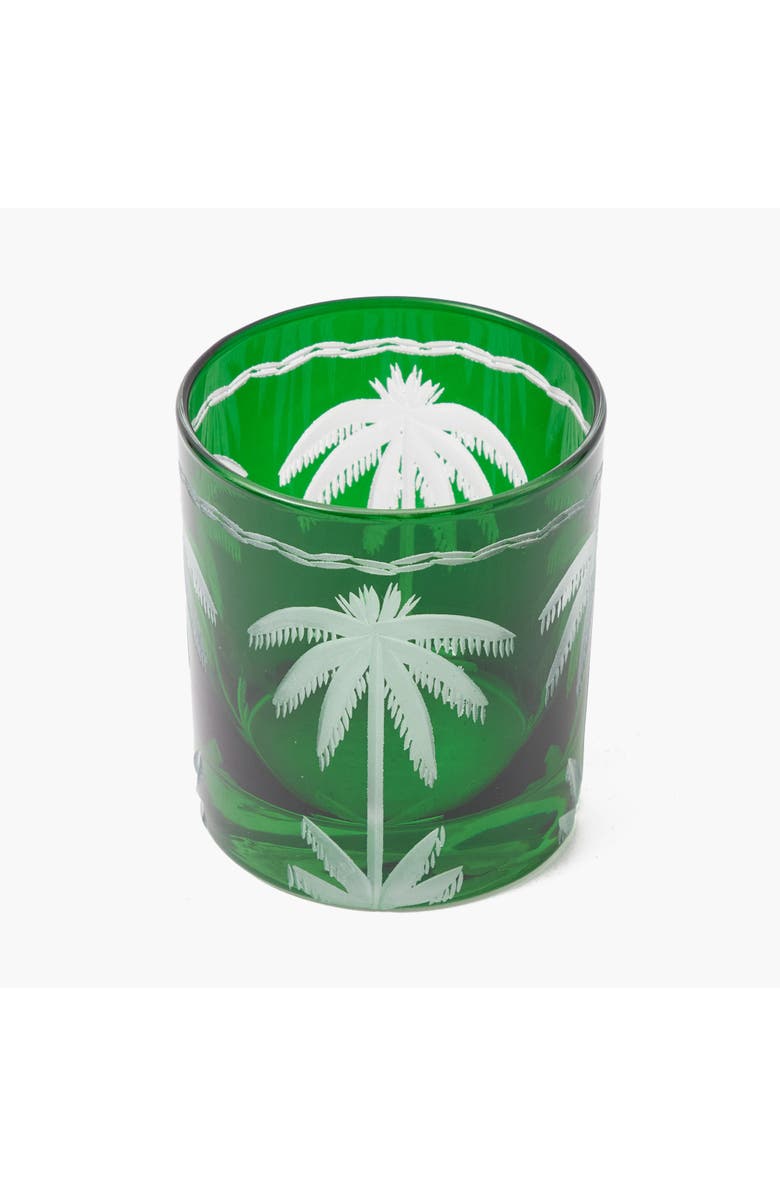 Mrs. Alice Emerald Palm Tree Glasses, Alternate, color, Green