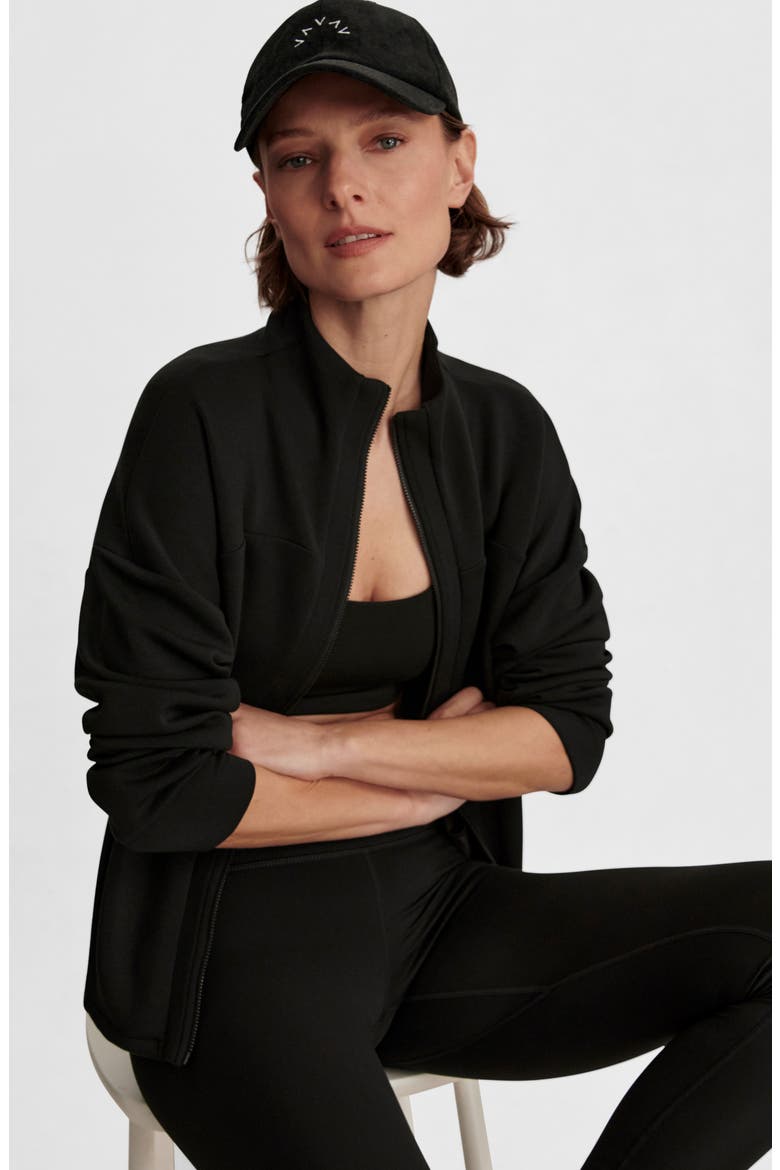 Tayah Full Zip Knit Jacket, Alternate, color, BLACK