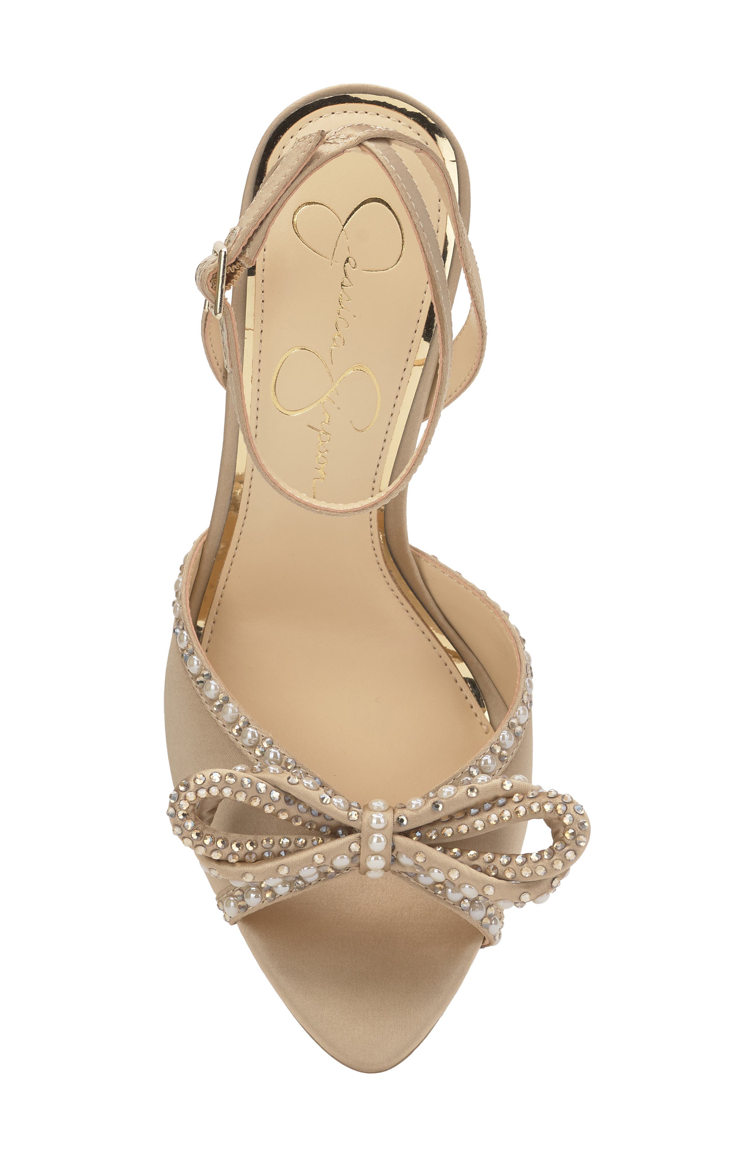 Jessica Simpson Nolira Bow Sandal, Alternate, color, Champagne