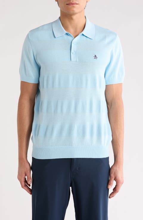 Honeycomb Textured Cotton Polo