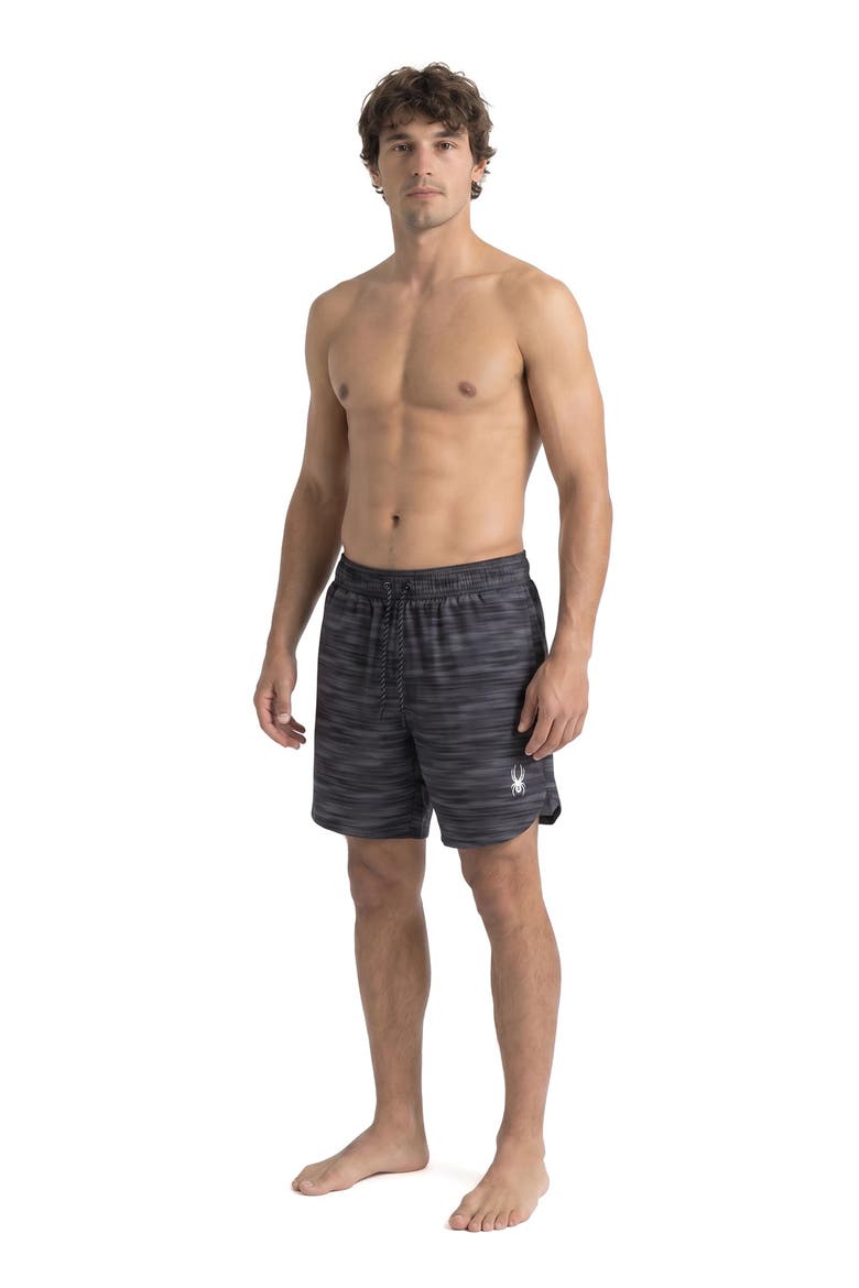 Jute Scallop Volley Swim Shorts, Alternate, color, BLACK