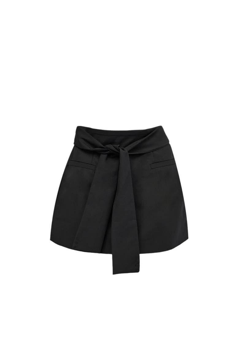 Blvck Signature Tie-Front Skirt, Main, color, Black