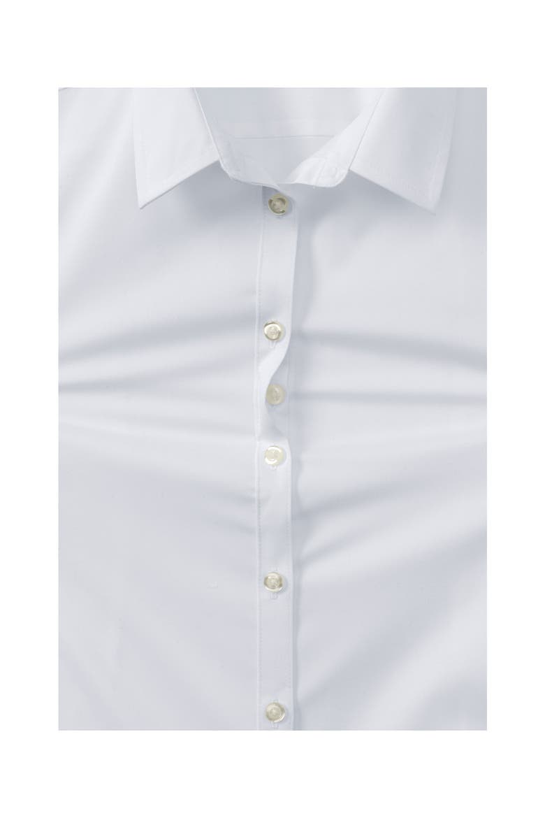 School Uniform Girls No Gape Short Sleeve Stretch Shirt, Alternate, color, Pearl White