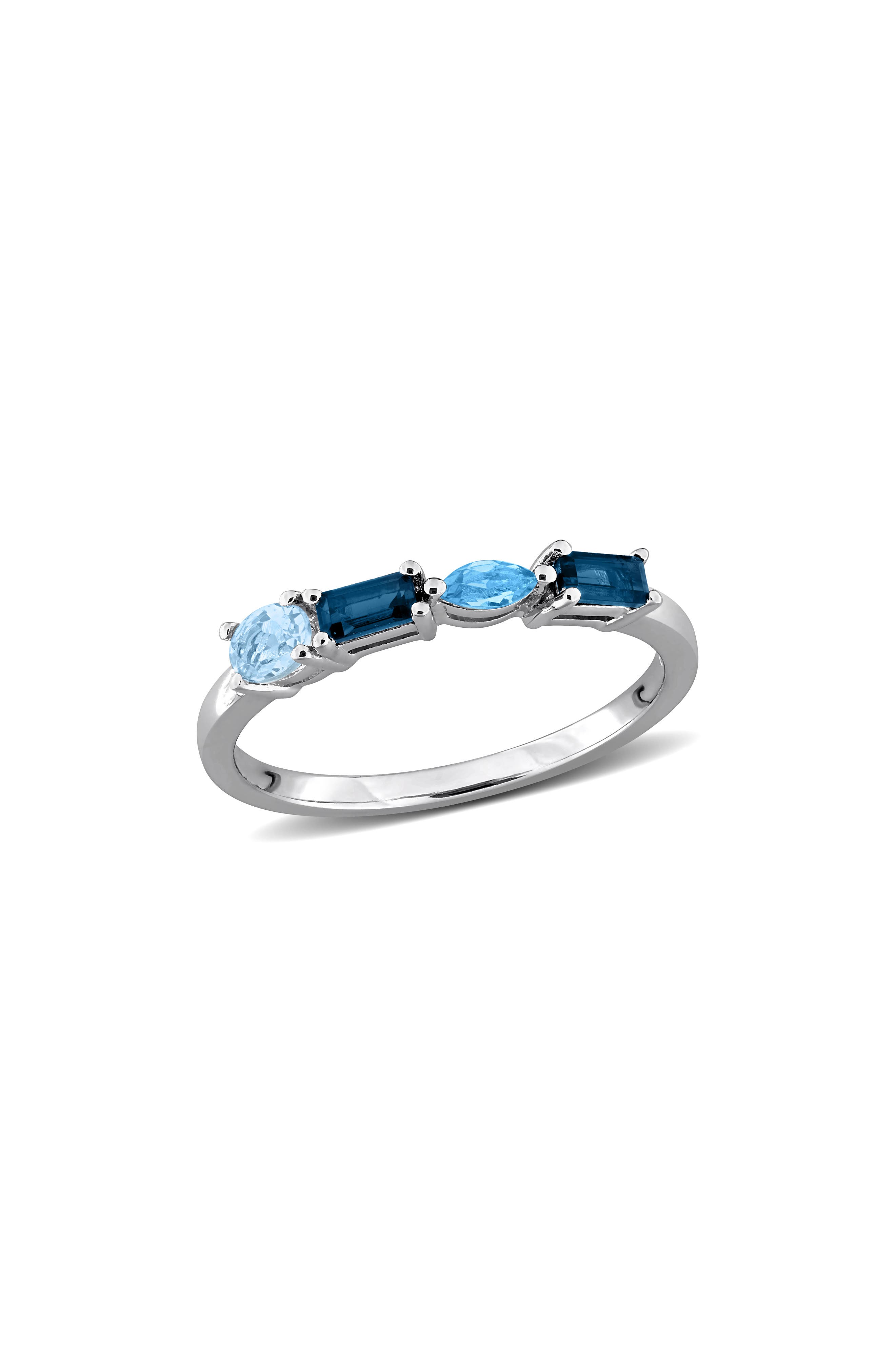 DELMAR Multiple Cut Blue Topaz Stacking Ring