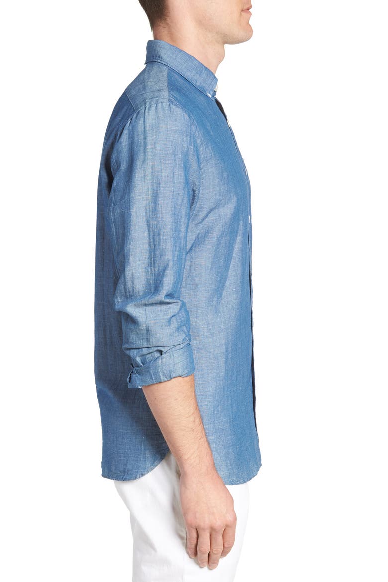 Patch Pocket Chambray Sport Shirt, Alternate, color, INDIGO