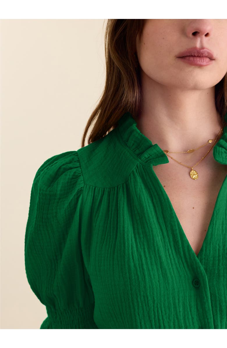 Baukjen Nolan Organic Cheesecloth Blouse, Alternate, color, Bright Emerald