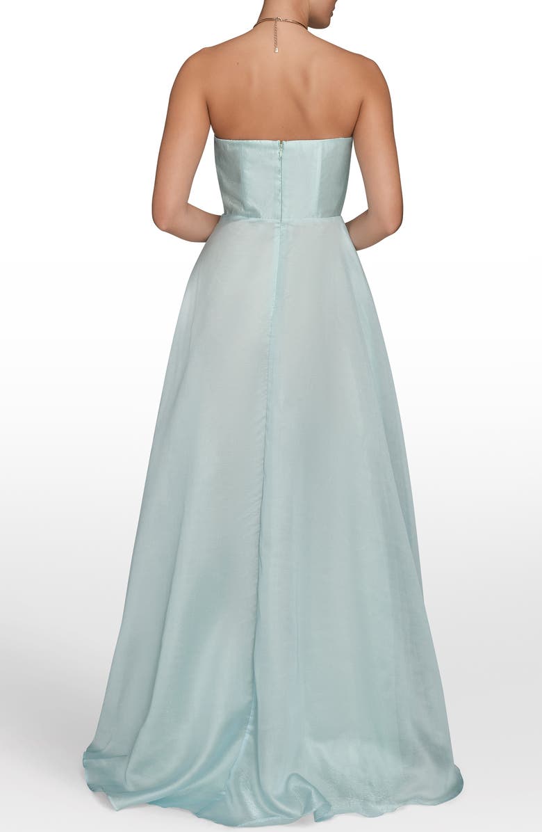 Donna Karan New York Strapless Ruched Bodice Gown, Alternate, color, Sea Mist