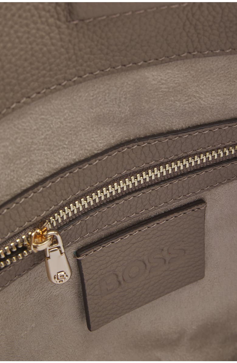 HUGO Lenah Leather Shoulder Bag, Alternate, color, Open Brown