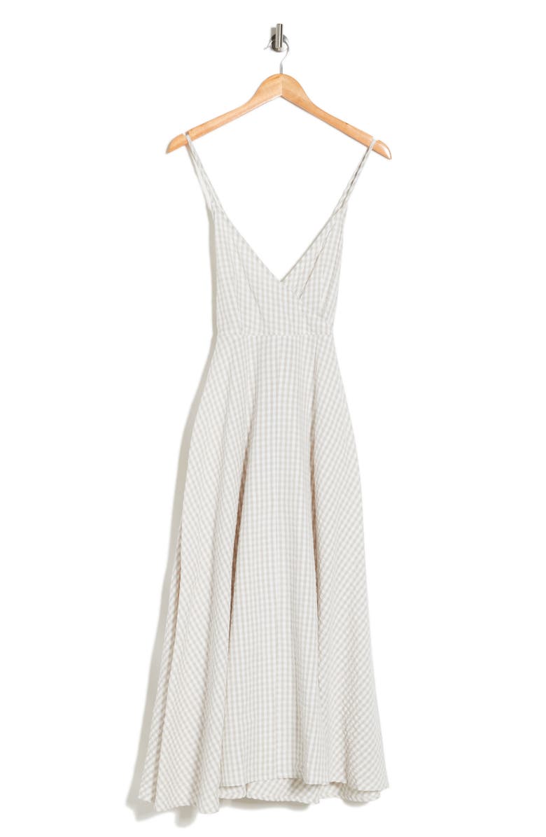 Gingham Cross Back Midi Dress