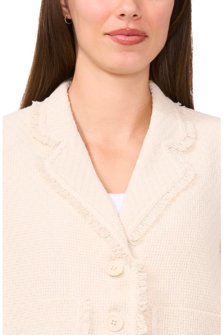 Fringe Detail Tweed Jacket, Alternate, color, ALMOND MILK
