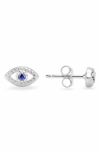 Diamond-Cut Petite Evil Eye Stud Earrings