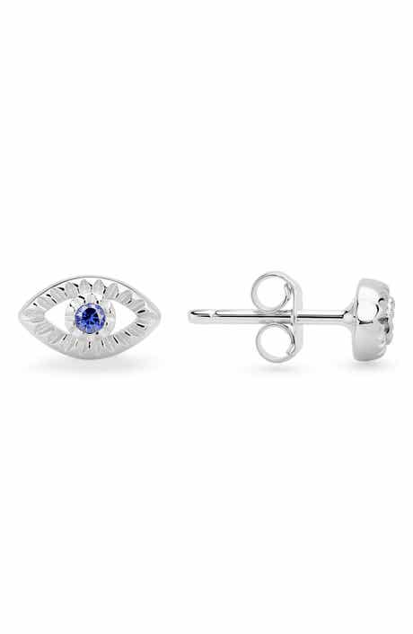 Diamond-Cut Petite Evil Eye Stud Earrings