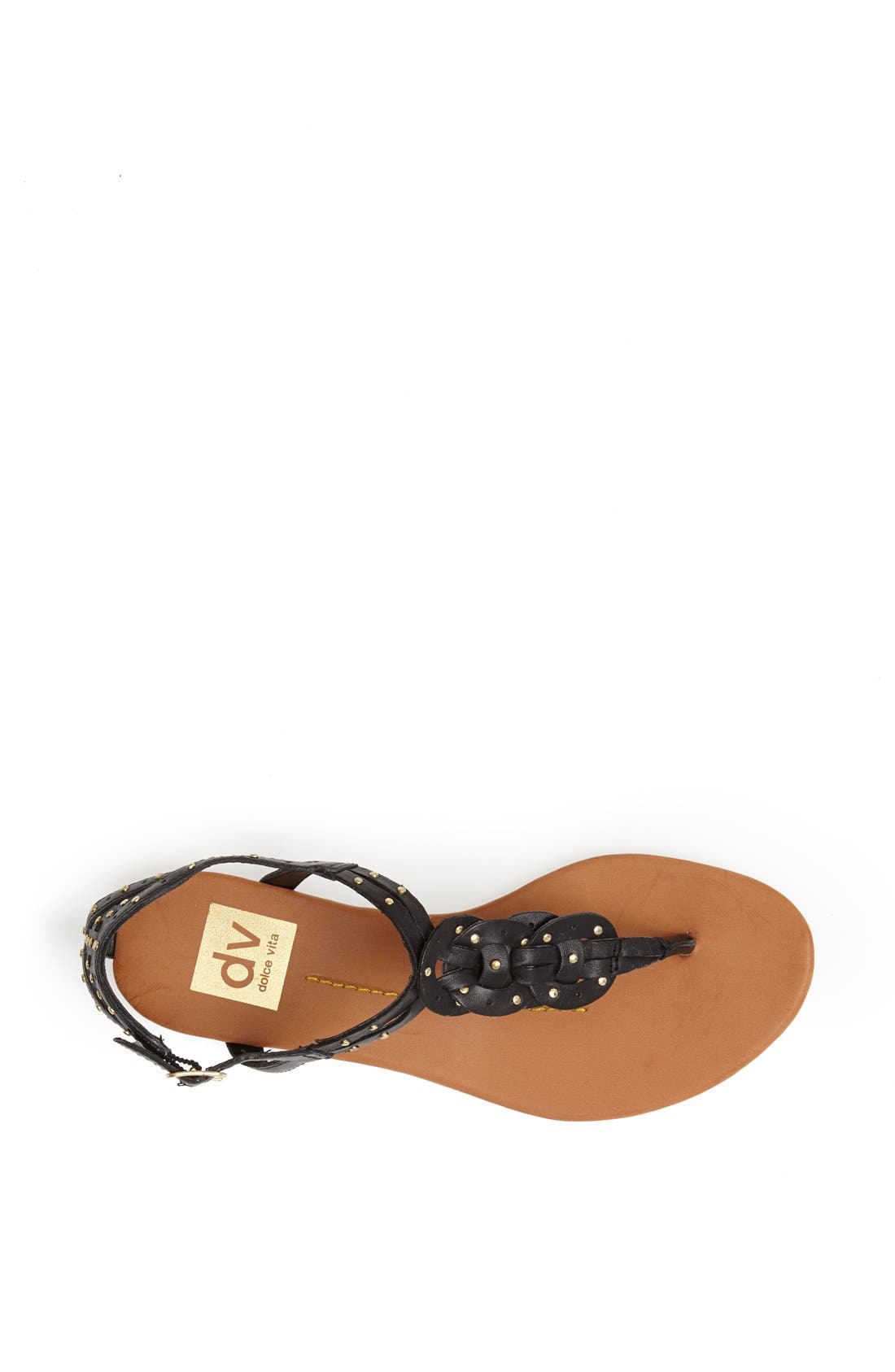 DV by Dolce Vita 'Azania' Leather Thong Sandal, Alternate, color, BLACK