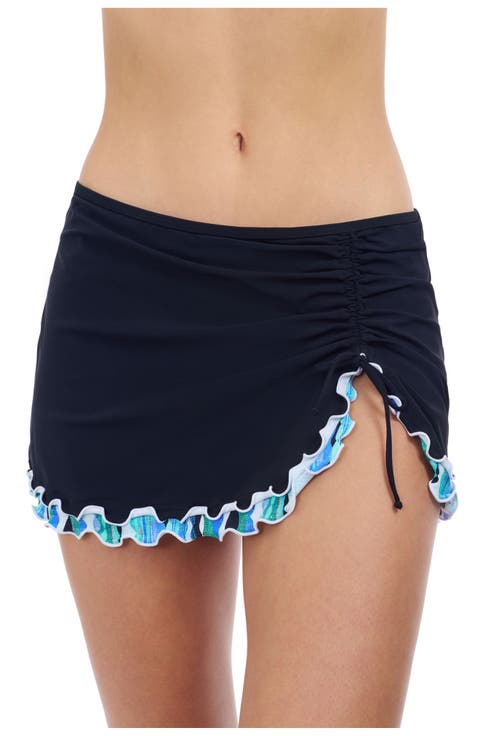 Bachata Tricolored Solid Side Slit Skirt Bottom