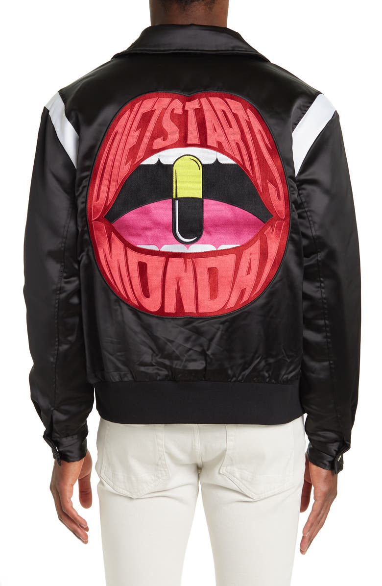 DIET STARTS MONDAY Satin Jacket, Alternate, color,