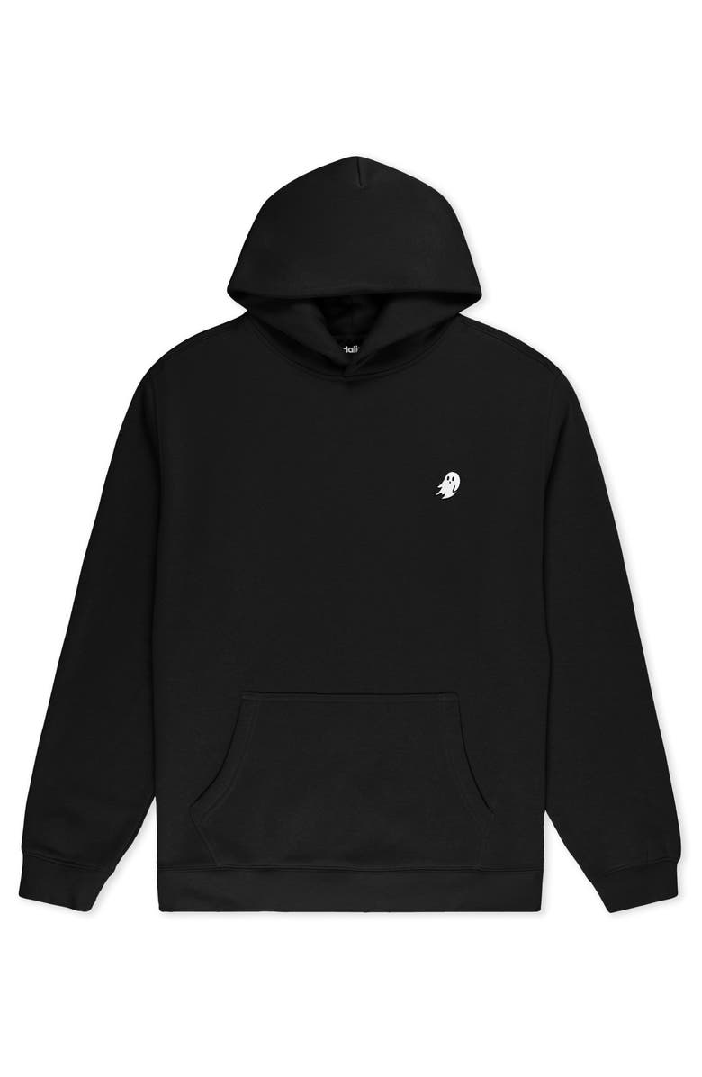 Dalix Ghost Relaxed Midweight Fleece Pullover Hoodie, Main, color, Black