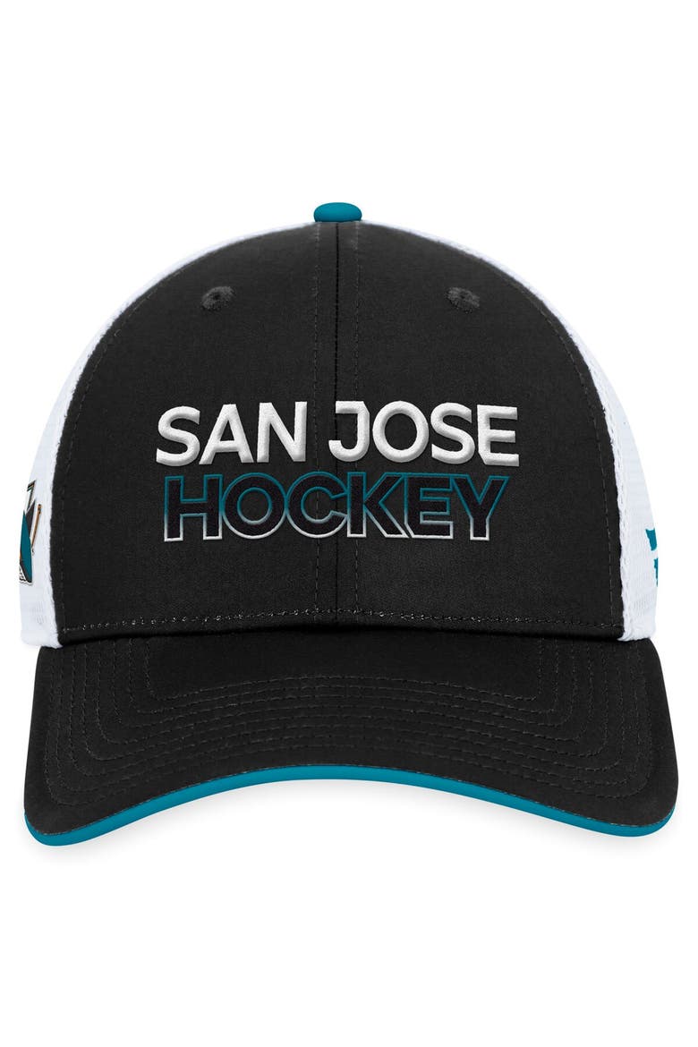 Men's Fanatics Branded  Black San Jose Sharks Authentic Pro Rink Trucker Adjustable Hat, Alternate, color, Black