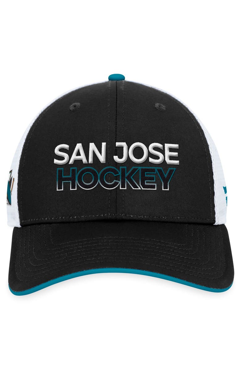 FANATICS Men's Fanatics Branded Black San Jose Sharks Authentic Pro Rink Trucker Adjustable Hat, Alternate, color, Black