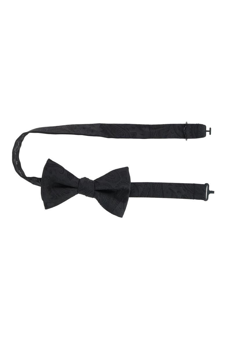 Banbury Pre-Tied Silk Bow Tie, Alternate, color, BLACK