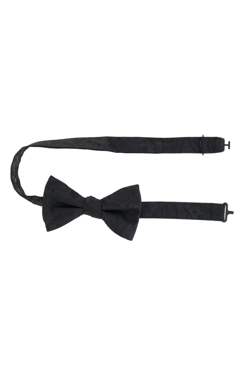 Trafalgar Banbury Pre-Tied Silk Bow Tie, Alternate, color, Black