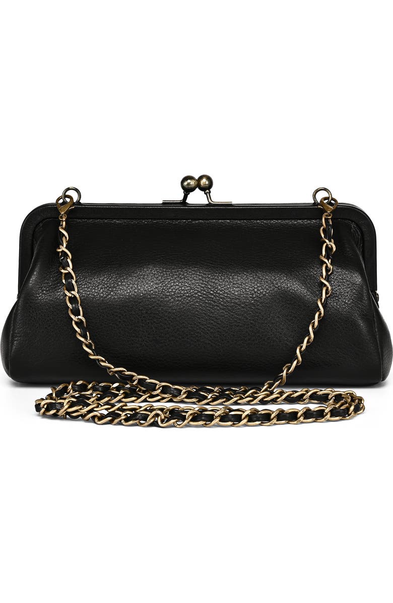 OLD TREND Iris Genuine Leather Vintage Frame Crossbody Bag, Alternate, color, Black