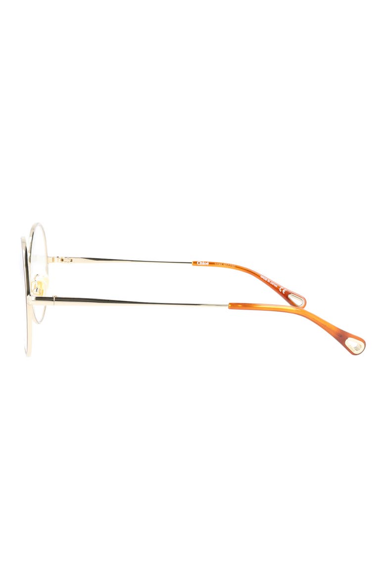 Fashion 53mm Round Optical Glasses, Alternate, color, GOLD GOLD TRANSPARENT