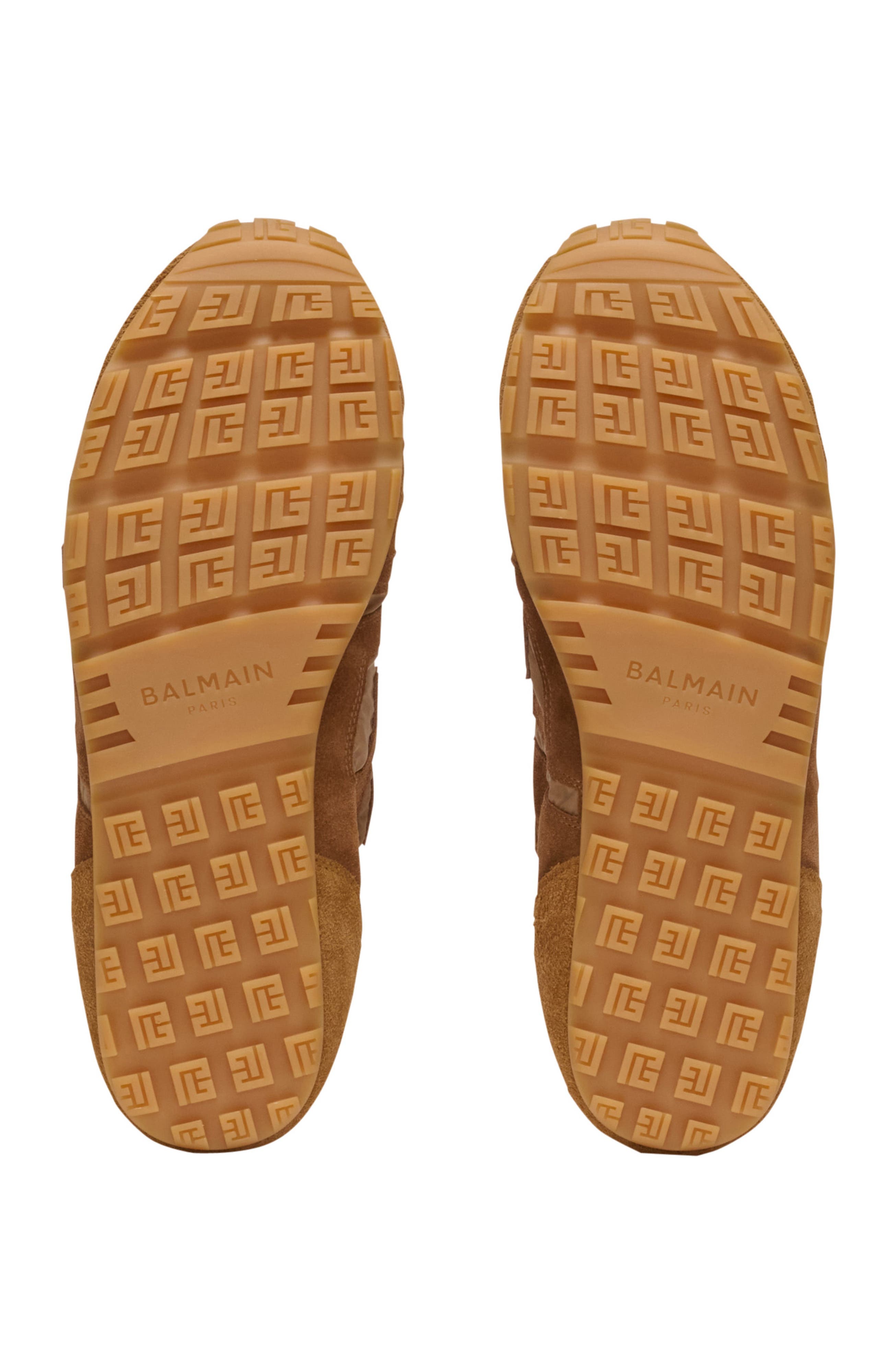 Balmain Racer 45 trainers in suede and nylon, Alternate, color, Brown