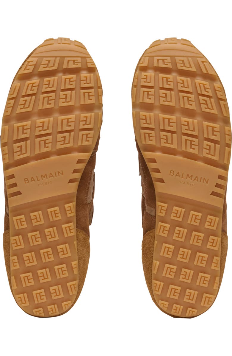 Balmain Racer 45 trainers in suede and nylon, Alternate, color, Brown