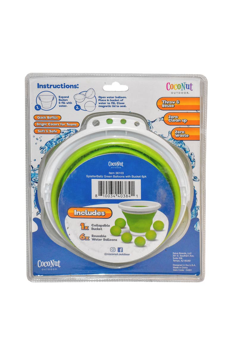 SplatterBallz Reusable Water Balloon Battle Kit, Green, Alternate, color, Multicolored