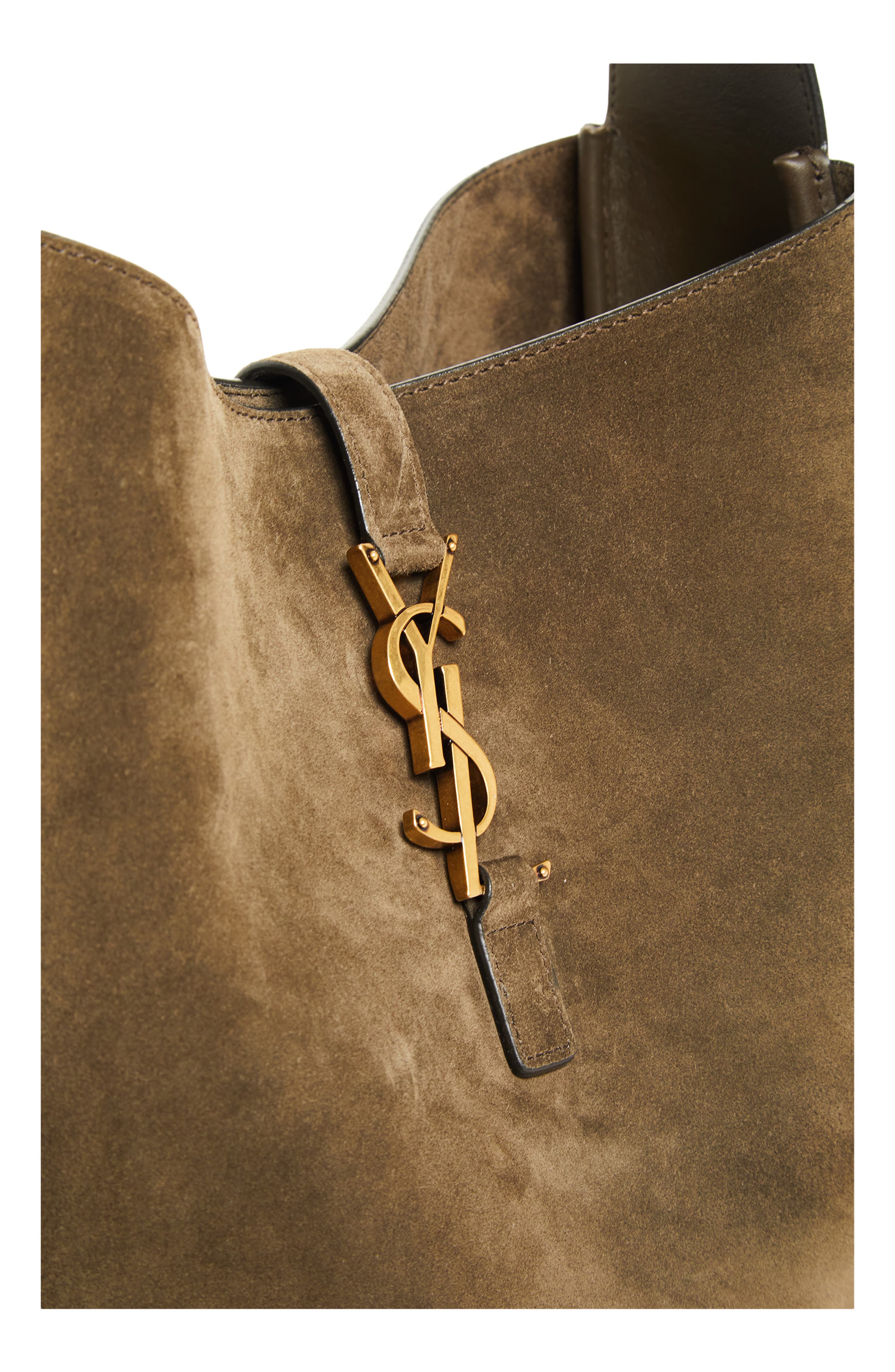 Saint Laurent Large 5 à 7 Leather Hobo Bag, Alternate, color, Light Musk