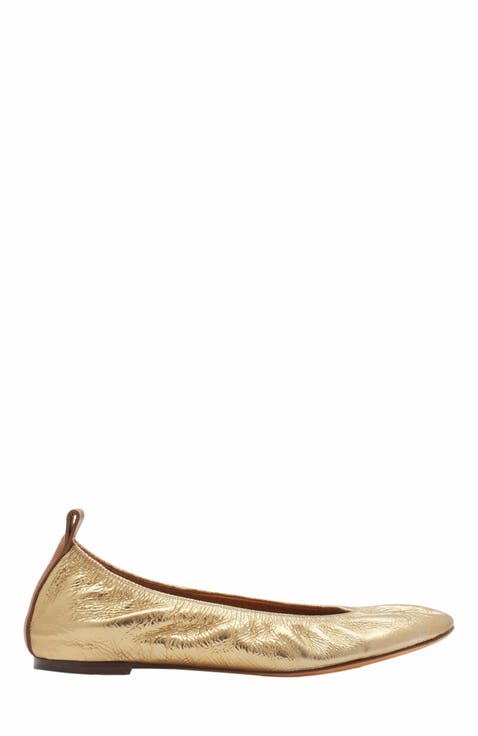 The Ballerina Flat In Metallic Leather