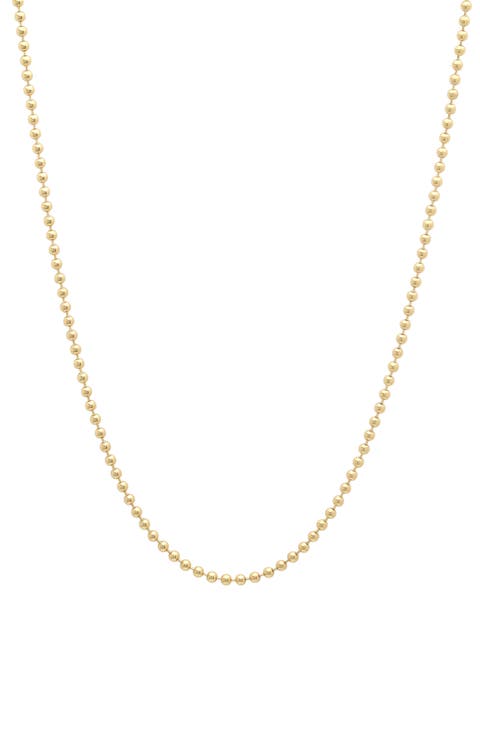 18k Gold Bead Chain Necklace