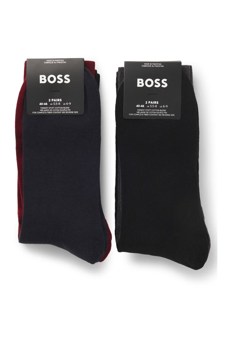 Assorted 4-Pack Solid Cotton Blend Dress Socks Gift Box, Alternate, color, BLACK MULTI ASSORTED