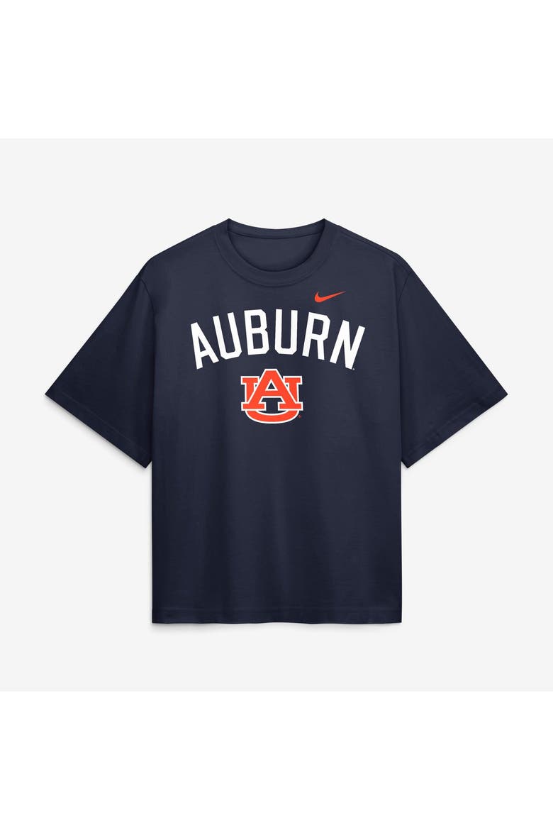 Women's Nike  Navy Auburn Tigers Arch Logo Boxy T-Shirt, Main, color, Navy