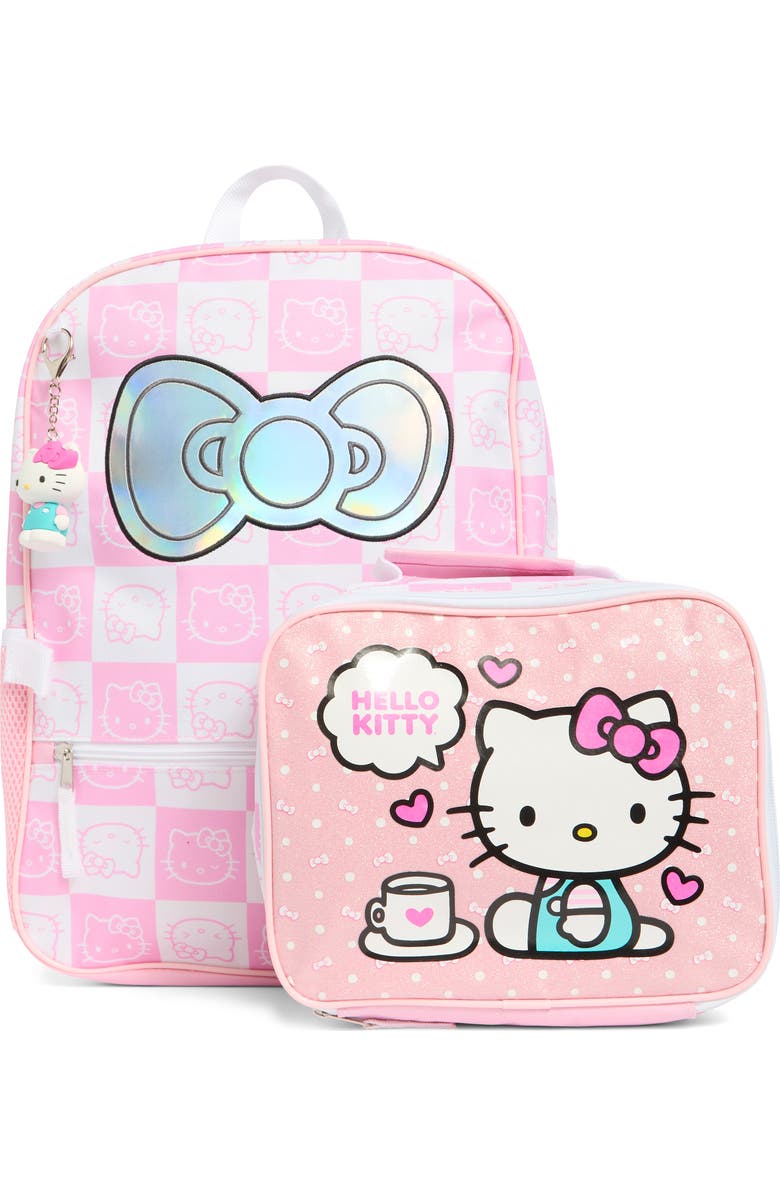 USPA ACCESSORIES Kids' Hello Kitty Backpack, Lunch Box & Key Chain Set, Alternate, color,
