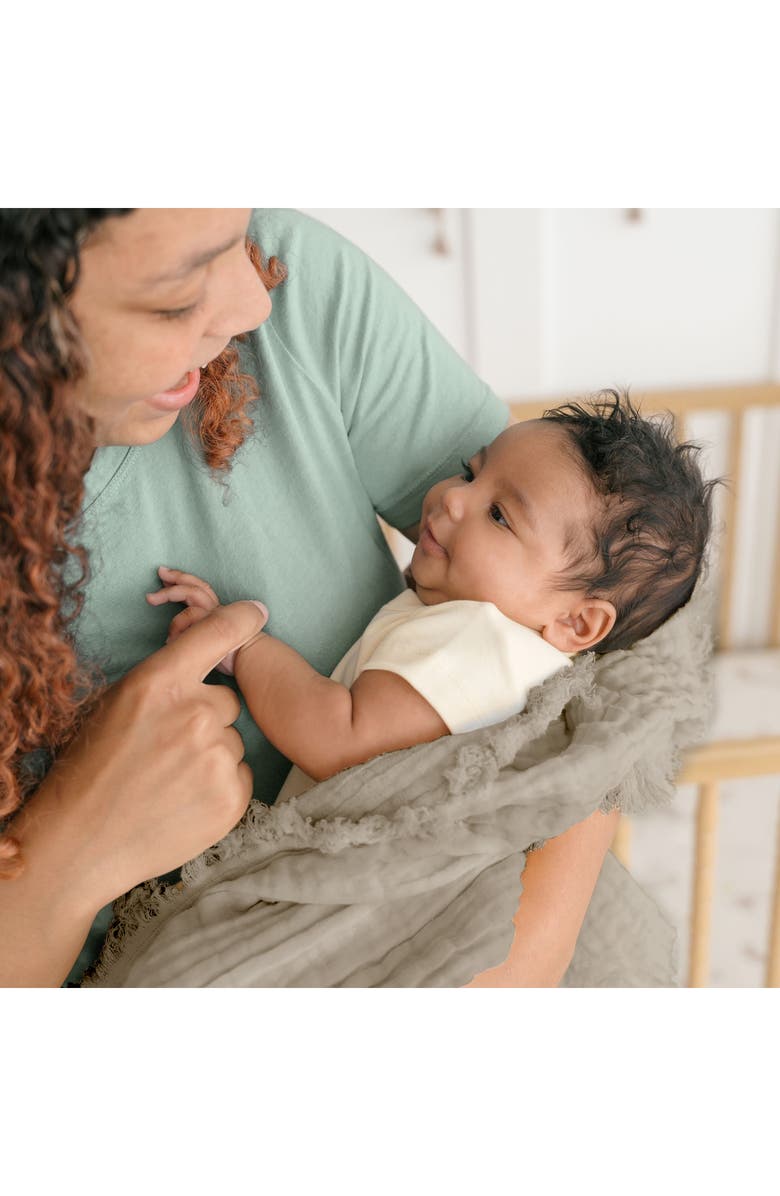 CRANE BABY Ombré Cotton Muslin Blanket, Alternate, color, Gray