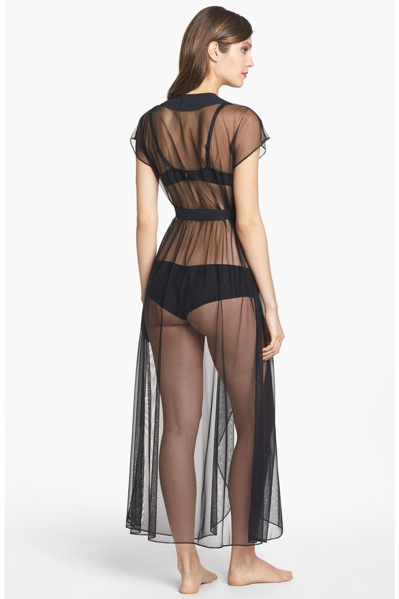 Sleepwear 'Romantic Whisper' Robe, Alternate, color, BLACK