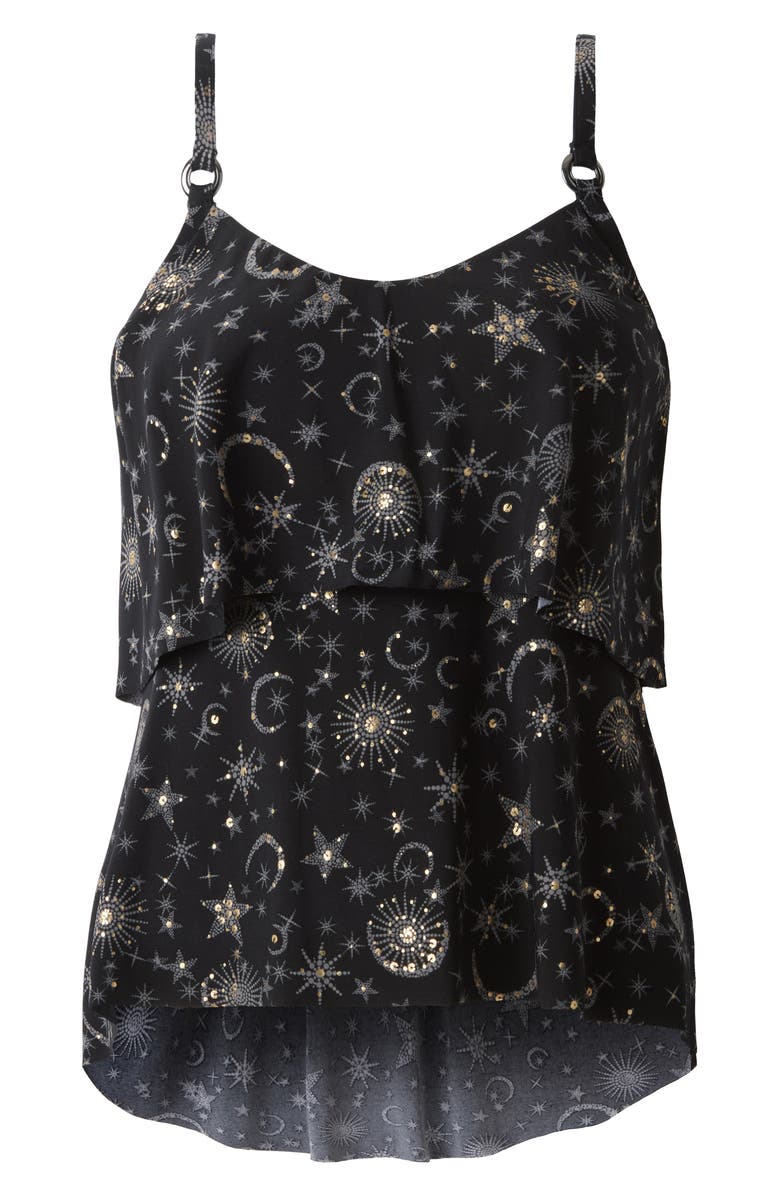 Magicsuit<sup>®</sup> Lucky Stars Grace Tankini Top, Alternate, color, Black/ Gold