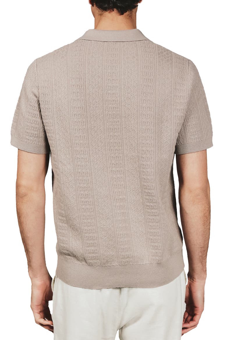Gavin Johnny Collar Polo Sweater, Alternate, color, TAUPE