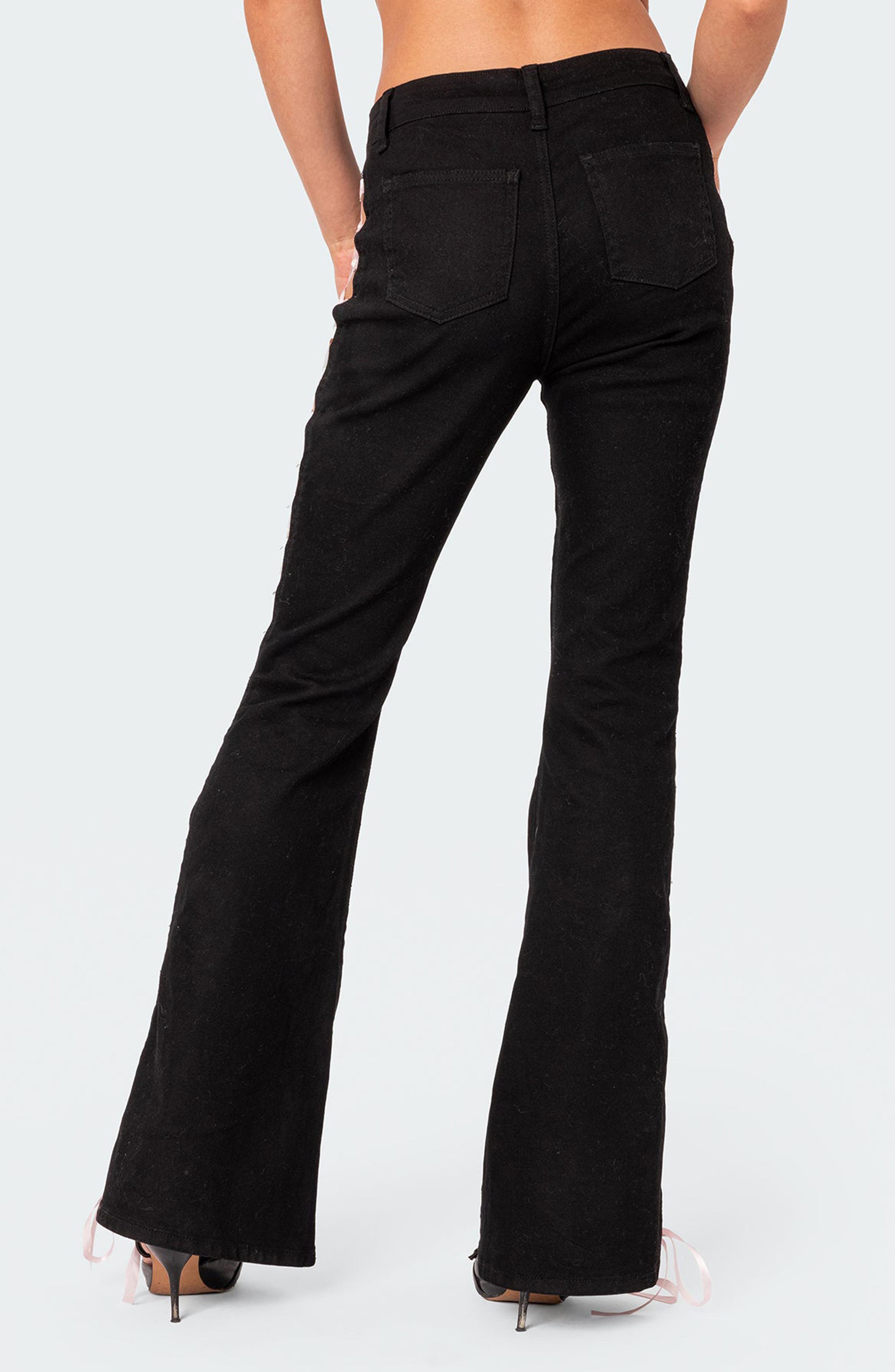 Lace-Up Flare Jeans (Women) | Nordstrom