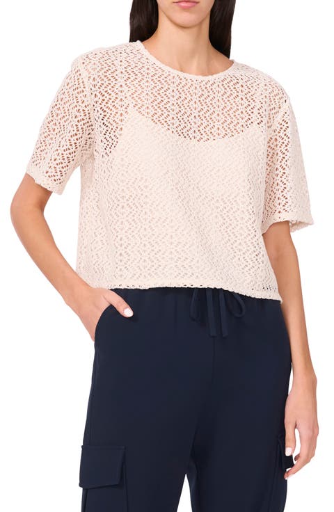 Geometric Openwork T-Shirt