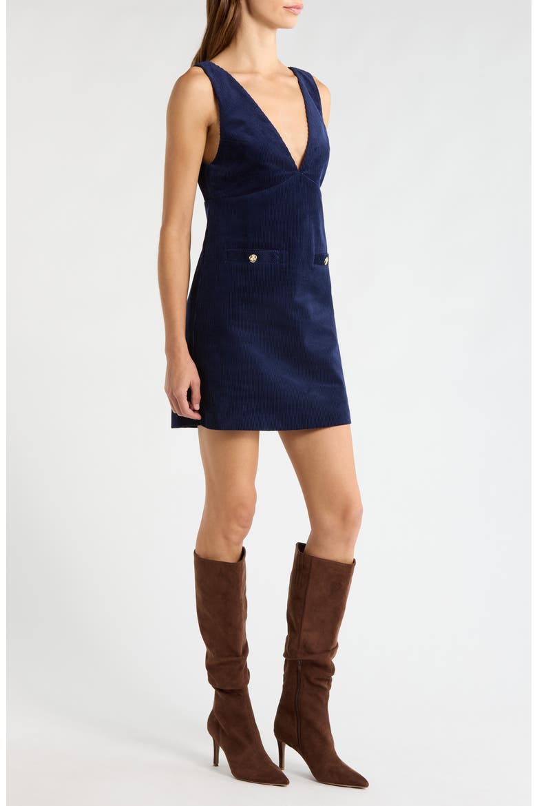Twilight Allure V-Neck Minidress, Alternate, color, MIDNIGHT-NAVY